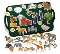 Upiulote 1 Set in Feltro per Bambini, tavola da Feltro a Tema Animale, Set di storie di Libri silenziose Pieghevoli con attività di Trama Portatili Kit da Gioco per Bambini