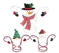 Upiulote 3 pezzi Porta in vetro da vino, bottiglie di vino in vetro natalizio Porta di bottiglie di con santa, pupazzo di pupazzo di neve e portabiettatore di per il display per la casa arredam