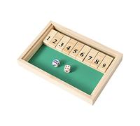 Upiulote Wooden Digital Board Shut Box Classic Dice Dice Game Double Flip Board Boy Flip Block 2 Players Christmas Intrattenimento per Family Friendflip Block Game Wooden