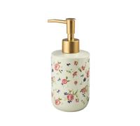 UPJAKS Liquido Dispenser di Sapone per lozione in Ceramica con Pompa per lozione in Porcellana Floreale Vintage, Dispenser per Gel Doccia Shampoo con Stampa Rosa Decorativa per Bagno Cucina