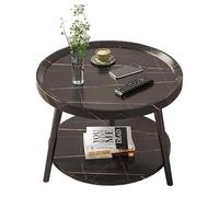 UPJAKS Salotto Tavolino rotondo Divano a doppio strato Lato Comodino moderno semplice Angolo alto 48 cm nel balcone Soggiorno Piccolo tè divano(Svart,40cm)