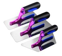 UpJiaflarish - Set di 3 cazzuole in acciaio inox lucido e abbagliante per intonacatura e muratura, strumento manuale per pittura artistica, vernice marmorino, modellazione decorativa in microcemento