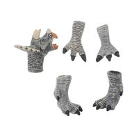 UPKOCH 1 Set burattini a mano dinosauri che fa i primi passi marionette da dito di dinosauro Puppet animale burattino di animali giocattoli animali marionetta dino Vinile Grigio