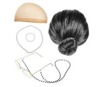 UPKOCH 1 Set Costume Vecchia Signora con Ricci Accessori per Cosplay e Halloween Facile da Indossare e Adattabile Tutti per Feste e Carnevali