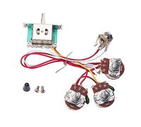 UPKOCH 1 Set Di Cablaggio Per Chitarra Elettrica Pre-interruttore A 5 Vie 1 Volume 2 Potenziometri Tono Jack 500k 2t1v Per Gu101