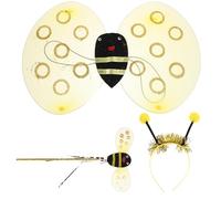 UPKOCH 1 set di e fascia per capelli da coccinella - Costume di Halloween da coccinella per bambini - Costume da fata cosplay per donna Accessori gialli