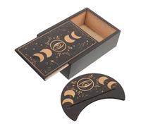 UPKOCH 1 Set Scatola di Carte dei tarocchi Lettura oracolo Annata divinazione Ponte Carta teglie Accessori bancale Legno Vassoio da Portata portacarte Strumenti divinatori di Legno Nero