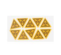 UPKOCH 10 Pezzi Adesivi Segnaletici di Sicurezza Biosicurezza Laboratorio Etichette Avvertimento per Pericolo Biologico Materiale PC Opaco Nero Facili da Usare e Leggeri