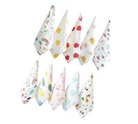 UPKOCH 10 Pezzi Asciugamani Ragazzo Ragazza in Cotone a Strati Design a Bolle Assorbente e Fantasie Cartoon Resistenti Per Asilo e Regali Bebè