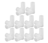 UPKOCH 10 Pezzi Connettore a T in Plastica per Armadio e Scarpiera, Raccordo a 3 Vie 12mm per Montaggio Fai-da-te Bianco, per Dormitorio