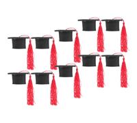 UPKOCH 10 Pezzi Mini Cappello Laurea Rosso Non Tessuto, Decorazione per Bottiglie e Bouquet, Accessorio Unico per Festa di Laurea e Foto Ricordo