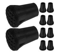UPKOCH 10 pezzi Punte Bastone Trekking in Tpr Resistenti Antiscivolo per Bastoni e Stampelle Protezione Duratura Piedini per Attività Outdoor Nero
