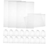UPKOCH 100 Pezzi Sacchetti Non Tessuto per Viaggi e Stoccaggio, Organizer Coulisse, Borsa Portaoggetti Bianca per Abbigliamento e Scarpe, Resistente e Sostenibile