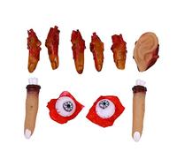 UPKOCH 10pezzi Accessori Halloween Spaventosi Per Festini e Decorazioni Da Incubo Dita Severate Scure Combinazione Di Occhi e Orecchie Giocattoli Per Scherzi Inquietanti e Atmosfera