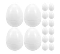UPKOCH 16 Pezzi Uova di Pasqua Vuote a Forma di Giocattolo in Plastica Bianca 8 Cm, Contenitori per Sorpresa e Coriandoli, Decorazioni Pasquali per Festa e Regali