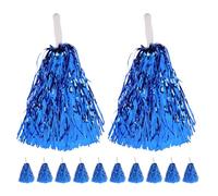 UPKOCH 16 Pompon da Cheerleading: Pompon da Cheerleading in Lamina Blu con Manici Corti in plastica per Lo Spirito di Squadra degli Sport scolastici