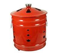 UPKOCH 1pezzi Braciere Smaltato Rosso Per Carta Sacrifici Inceneritore Robusto Ventilazione Resistente e Anti-usura Per Giardino e Bruciatura Rifiuti Carta