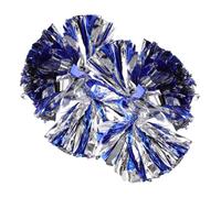 UPKOCH 2 Cheerleader Metallici Glitter Pom Poms Leggeri e Resistenti con Manico Liscio Accessori Spiritosi per e Coreografie Blu e Mix