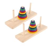 UPKOCH 2 da Tavolo Intellettuale Legno Puzzle Della Torre Hanoi per Adulti e per Sviluppo Intellettuale e Relax