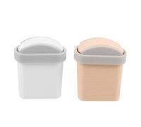 UPKOCH 2 mini cestini per la spazzatura da tavolo con coperchio - 1:12 piccolo cestino per la spazzatura per mobili da casa delle bambole - grazioso cestino in miniatura per l'organizzazione del