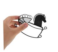 UPKOCH 2 Miniature Rocking Horse Decor in Metal Realistic Dollhouse Ornament For Photography Props Tiny Furniture For Indoor And Outdoor Displays
