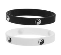 UPKOCH 2 pezzi Braccialetti Tai Chi in Silicone Bracciali Simbolici Comfortevoli e Resistenti per Uomo e Donna per Danza e Attività Sportive
