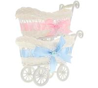 UPKOCH 2 Pezzi Carrello in Rattan Simulato Cestino Dei Giocattoli Decorazione Passeggino in Vimini Con Piccolo Decorazioni Shower Scatole Di Favore Del Matrimonio Nozze Pp