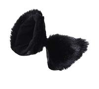 UPKOCH 2 Pezzi Clip per Chioma Orecchie di Volpe in Cashmere Nero, Leggero e Facile da Indossare, per Party e Costumi di Halloween
