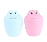 UPKOCH 2 pezzi Cucchiaio per Lavaggio Testa in Design Cartoon Orso Mestolo Acqua per Bagnetto e Shampoo Impugnatura Ergonomica Rosso e Blu