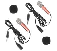 UPKOCH 2 Pezzi Mini Microfono Portatile per Canto e Strumenti, Microfono Wireless Leggero in Acciaio Inossidabile Oro, per Karaoke e Registrazioni su Smartphone