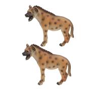 UPKOCH 2 pezzi Modelli Giocattolo Iena Africana in Plastica Sicura Figure Realistiche per Educazione Interattiva Collezione e Gioco Didattico