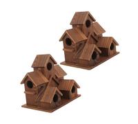 UPKOCH 2 Pezzi Uccellini con Alimentatore Integrato Resistente Intemperie per e Balcone Design Cottage Accogliente per Nido