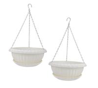 UPKOCH 2 pezzi Vasi Sospesi con Vassoio in Materiale e Polimero Resistenti Sole e Inverno per Piante e Fiori da Interno ed Esterno Facili da Installare per Balcone e Giardino