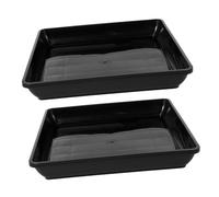 UPKOCH 2 Pezzi Vassoio per Fioriere Vassoio per Bonsai Piattini per Fioriere Vaschette in Plastica per Piante Vassoio per Vasi per Piante Vassoio per Fioriera Vassoi per Piante Pp Black