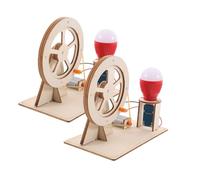 UPKOCH 2 set Generatore Manuale Manovella in Legno Kit Fai da Te per Esperimenti Scientifici Elettrico Portatile per Apprendimento Pratico e Divertimento Educativo Colore Colore Casuale