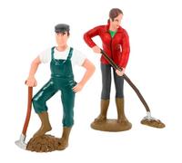 UPKOCH 2 Statuette Contadini in Miniatura Ruolo Figure Simulato Uomini e Donne Decorazione per 2
