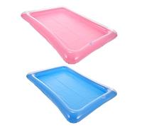 UPKOCH 2 Vassoio Galleggiante Gonfiabile da Piscina Portabevande Resistente con Scomparto Centrale per Ghiaccio e Snack Accessorio per Feste in Spiaggia e Piscine Colori Blu