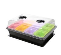UPKOCH 20 Pezzi Vassoio per Germinazione Rettangolare in Plastica | Disegno a Griglia, Riutilizzabile, con Coperchio e Piattino, per Produzione Floreale e Centri Commerciali Colore Casuale