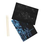 UPKOCH 2pezzi Creative Scratch Paper Art Urban Landscape Painting Fuji for Kids Craft Activities and Artistic Development