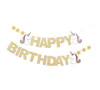 UPKOCH 2pezzi Festone Compleanno Unicorno Bandierina Con Lettere Happy Birthday Per Decorazioni Festa Bambina e Argento Accessorio Per Compleanno Indimenticabile