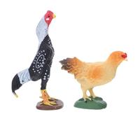 UPKOCH 2pezzi Statuette Di Animali Da Fattoria in Miniatura Giocattoli Realistici Di Pollo e Decorazioni Per Torta Accessori Da Giardino Delle Fate Collezione Di Animali Fattoria