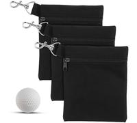 UPKOCH 3 Borsa Tee Golf Compatta con Clip in Metallo per Attrezzi Valori e Palline Sacchetto Multifunzionale Golf Facile Fissare Borsa o Cintura
