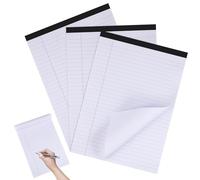 UPKOCH 3 Pezzi Blocco per Appunti A4 Bianco 30 Fogli a Righe Larghe in Carta Resistente per Presa di Note Organizzata in Aula in Movimento