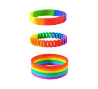 UPKOCH 3 pezzi Braccialetti Silicone Multicolore Wrist Hoop Flessibili e Resistenti Bracciale Donna per Amici e Pride
