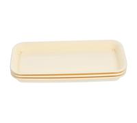 UPKOCH 3 Pezzi Vassoio per Fioriere Piattino Succulento Pianta Vaschette Piante Rettangolari Vassoio per Bonsai Vassoio per Vaso di Fiori Pentola Resina Pp Beige