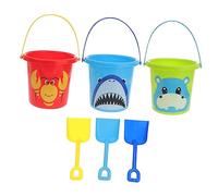 UPKOCH 3 set Giocattoli da Spiaggia con Secchiello e per Giochi Estivi Divertenti per Sabbia per Mare e Giardino Blu Verde e Rosso
