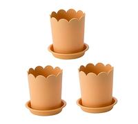 UPKOCH 3 Set Vaso di Fiori Rosa Piazza Piccoli Contenitori Vasi da Vivaio Pentola Fioriere Vasi per Orchidee Vasetti di Avviamento per Semi Orange Plastica