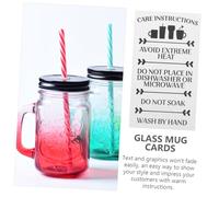UPKOCH 30 Tumbler Care Instruction Cards in Paper Small Lightweight Glass Cup Cleaning Guide Tags for Customer Use Practical And Neat Design