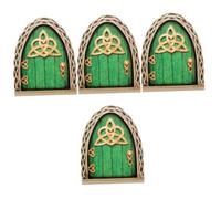 UPKOCH 4 Pezzi Decorazione delle Porte delle Fiabe in Legno Mini Arredamento fatato all'aperto Porta delle Fate in Legno Artigianato Porta Fata in Legno Porte delle Fate di Legno