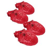 UPKOCH 4 Pezzi di Finto Cuore insanguinato per Halloween, inquietante e Spaventoso Organo di Simulazione realistica di Una Parte del Corpo Umano per Decorazioni a Tema Horror e Feste.